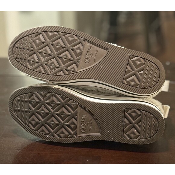 Converse CTAS Mens Size 7 Youth 7 Platform Hi Top Shoes White Sherpa - Picture 6 of 7